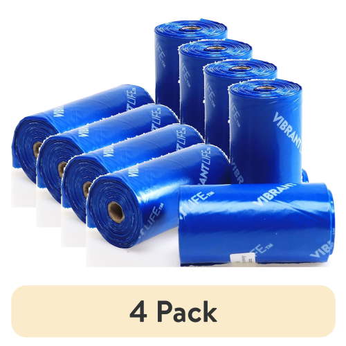 (4 pack) Vibrant Life Dog Poop Bags, Leak Proof, 15 Count