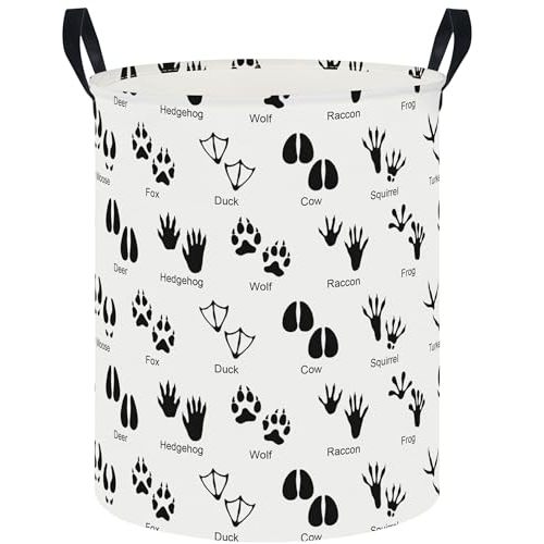 CLOCOR Large Laundry Basket,Waterproof Nursery Hamper,Collapsible Fabric Storage Container,Room Decor,Gift Basket（Animal Paw