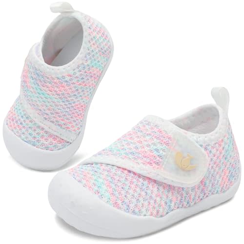 FEETCITY Baby First Walking Shoes Wide Baby Shoes Infant Sneakers Newborn Crib Shoe Barefoot Lightweight Slip On Shoe