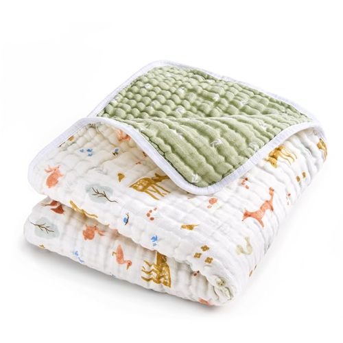 aden + anais Essentials Dream Blanket, Muslin Baby Blankets for Girls & Boys, Ideal Lightweight Newborn Nursery & Crib Blanket, Unisex Toddler & Infant Bedding, Shower & Registry Gift, Sage Woodland