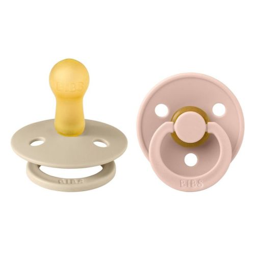 Bibs Colour Pacifiers Latex 6-18 Months - Size 2 - 2pk - Blush/Vanilla: BPA-Free, Phthalate-Free, Vents for Air Circulation