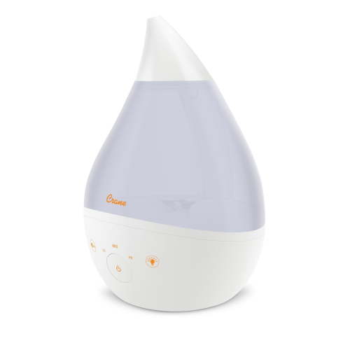 Crane 4-in-1 Drop 2.0 Ultrasonic Cool Mist Humidifier with Sound Machine, Night Light, Aroma Tray, 1 Gallon Top Fill, 1 Gallon - White
