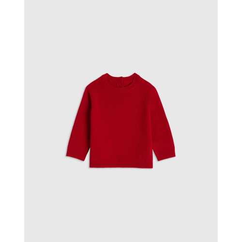 Mongolian Cashmere Crewneck Sweater - Baby in Varsity Red