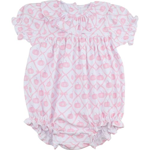 Pink Bow & Pumpkin Knit Bubble for Baby Girls | Cecil & Lou