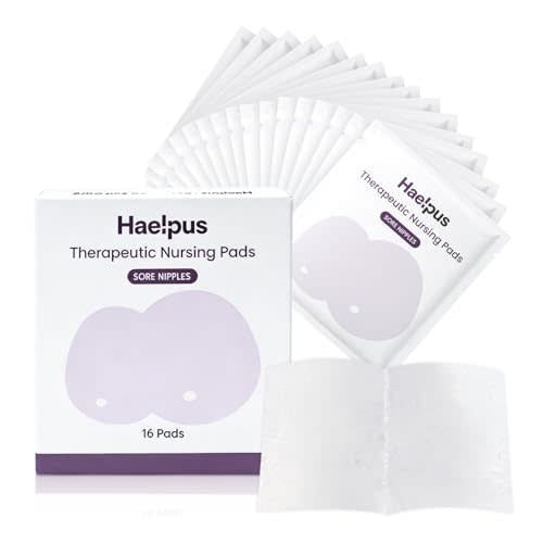 Hydrogel Nipple Pads for Sore & Cracked Nipples, Pain Relief in Minutes, Scab-Free Healing in Days, Natural Lanolin-Free Hydrogel Soothing Pads for Breastfeeding, Breastfeeding Essentials, 16 Count