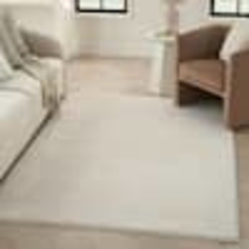Nourison Textured Home Ivory Beige 8 ft. x 10 ft. Solid Geometric Contemporary Area Rug 922717