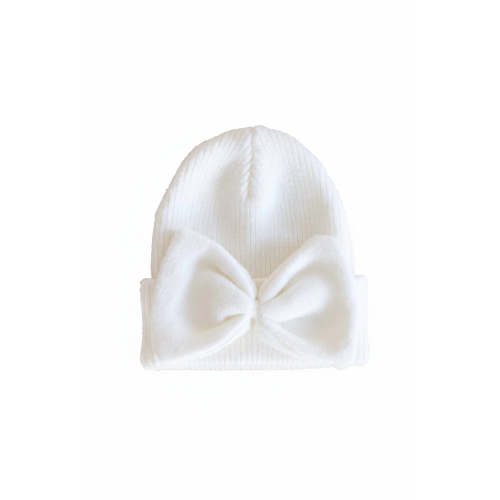 Knit Newborn Bow Beanies