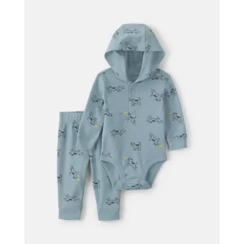 Baby Boy 2-Piece Dog Thermal Long-Sleeve Bodysuit & Pant Set - Blue | Carter's