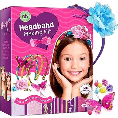 Pretty Me Headband Making Kit for Girls - Arts & Crafts Easter Gift - Make Your Own Fashion Headbands for Kids - DIY Hair Accessories - Gift for Ages 5-12 Year Old Girl - Little Kids Art & Craft Gifts