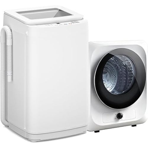 Auertech Portable Washer and Dryer Combo Set, 14 lbs Fully Automatic Washing Machine & 1.5 Cu.Ft Portable Clothes Dryers, Built-in Drain Pump, Compact Washer and Dryer for Apartment, RV, Dorm