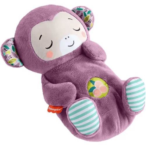Fisher-Price Baby Toy Soothe ‘n Snuggle Purple Monkey Plush Portable Sound Machine with Breathing Motion & Lights for Newborns Ages 0+ Months