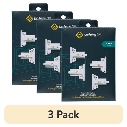 (3 pack) Safety 1st Secure-to-Explore Adhesive Safety Locks (8 Locks), White, Toddler