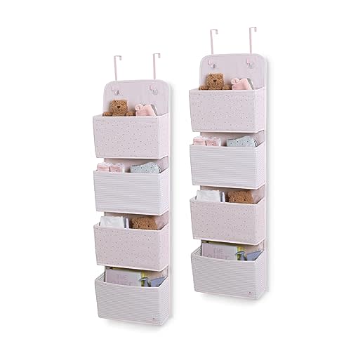 Delta Children GAP babyGap 2-Pack Over the Door Storage Organizer with 4 Pockets, Pink