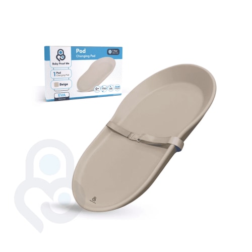 Baby Proof Me Pod Diaper Changing Pad, EVA, Safety Belt, Beige