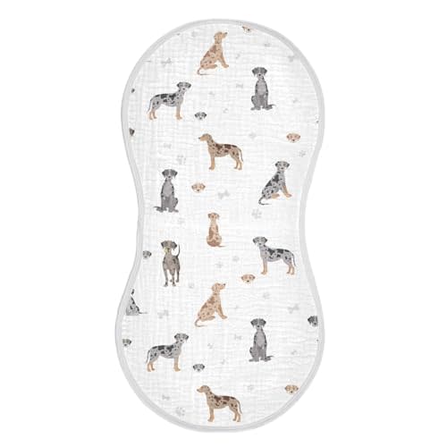 vvfelixl Muslin Burp Cloths Catahoula Leopard Dog Baby Washcloths for Baby Girl Boys 2 Pack