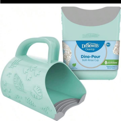Dr. Brown's CleanUp Dino-Pour Baby Bath Rinse Cup, Tear-Free Rinsing For Babies And Toddlers,