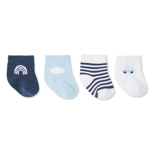 George Baby Boys' Layette 100% Cotton 4-Pack Socks - Walmart.ca