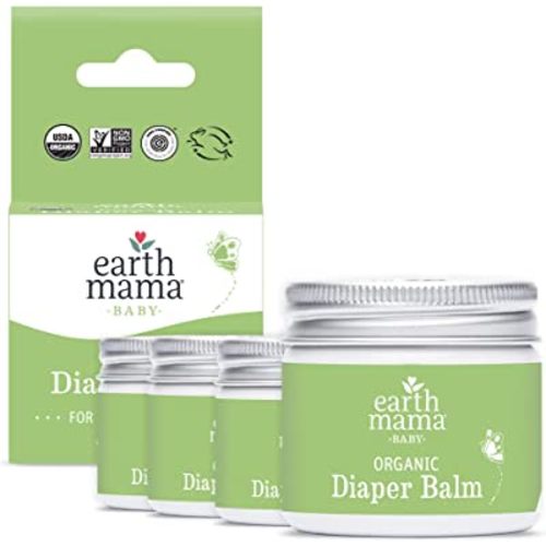 Earth Mama Organic Diaper Balm Multipurpose Baby Ointment | EWG Verified, Petroleum & Fragrance Free with Calendula for Sensitive Skin, 2-Fluid Ounce (4-Pack)