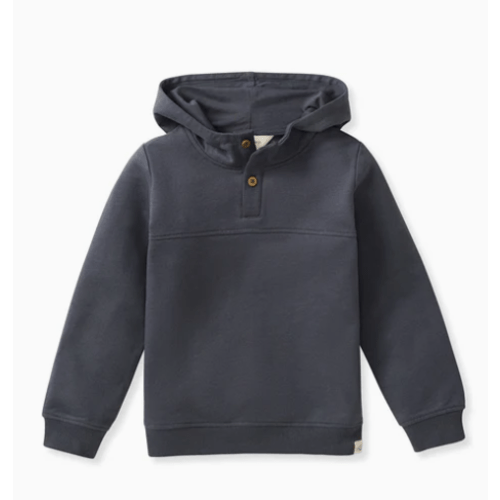 Button Placket Organic Cotton Hoodie