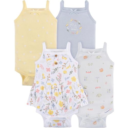 Gerber Baby Girls Multi-Pack Sleeveless Onesies Bodysuit
