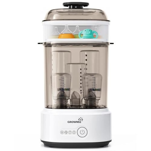 GROWNSY Bottle Sterilizer and Dryer, Compact Electric Steam Baby Bottle Sterilizer (Esterilizador de Biberones), Bottle Sanitizer for Baby Bottles, Pacifiers, Pump Parts