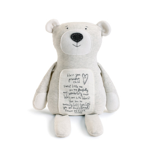 Poetic Threads by Lori Siebert Light Gray Bear 10.5" x 12.5"