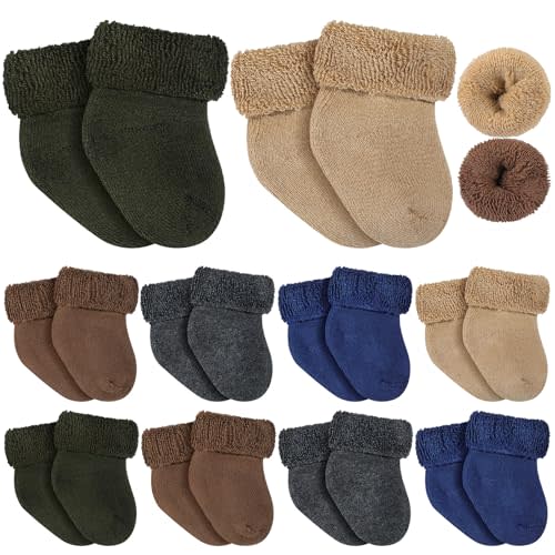 Twistover 10 Pairs Preemie Cotton Turn Cuff Socks