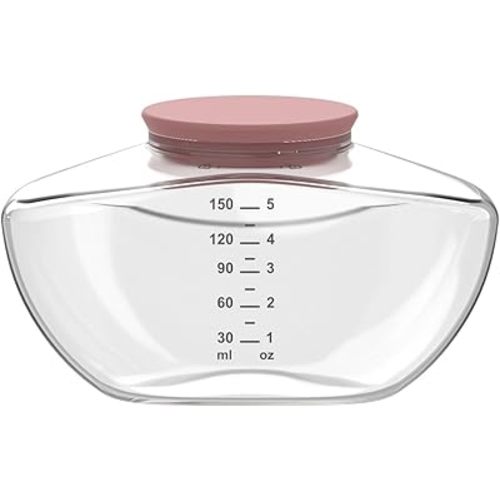 1 Pack Breastmilk Collection Replacement Accessories for Momcozy Upgraded Mobile Flow M9, Upgraded M9 Milk Container with Red Silicone Cap, Not Mom Cozy Original Parts