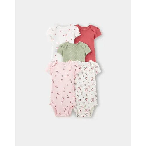 Baby Girl 5-Pack Cherries & Hearts Multipack Bodysuits | Carter's