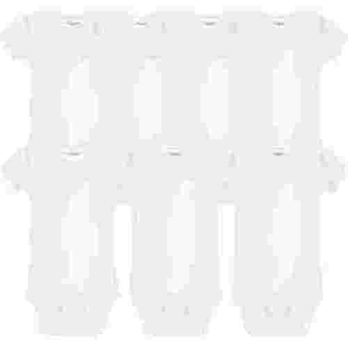 Everyday Kids 7 Pack 100% Soft Cotton White Unisex Short Sleeve Baby Bodysuits