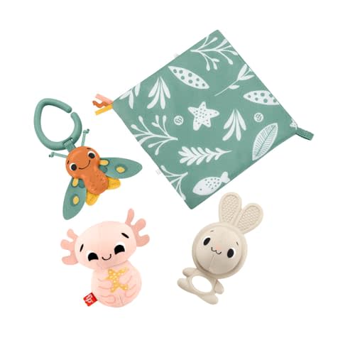Fisher-Price Baby Sensory Toys So Many Senses Gift Set with Fine Motor Activities for Newborns,4 Pieces