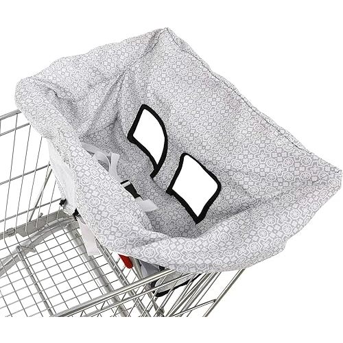 Waterproof 2-in-1 Shopping Cart & Baby High Chair Seat Covers with Portable Carry Bag