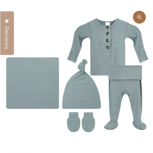 Ford Ribbed Newborn Hat Bundle (Top + Bottom)