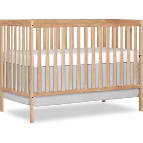 Dream On Me Synergy 5 in 1 Convertible Crib in Barnwood Natural, Greenguard Gold and BSA Certified, Converts from A Baby Crib to A Toddler Bed, A Daybed and Full-Size Bed