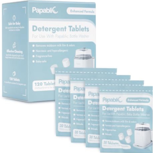 Papablic Official Detergent Deepclean Tablet for Papablic Baby Bottle Washer, 120 Count