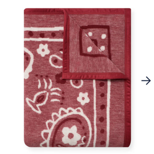 Vintage Red Bandana Blanket