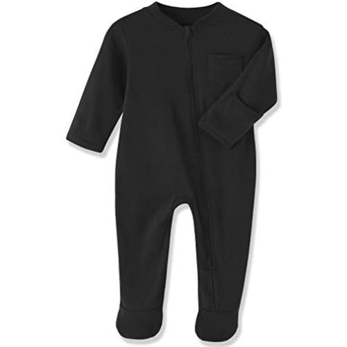 Eleven's Kingdom Baby Kids Sleep and Play,Baby Cotton Pajamas with Mitten Cuffs, 2 Way Zipper Footed Sleeper 0-12 Month