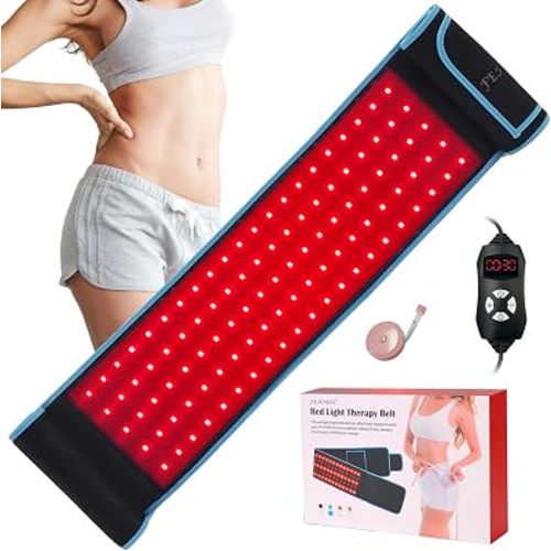 Red Light Therapy, Infrared Light Therapy for Body Waist Back Shoulder Leg Knee Muscle Relief, LED 3 Chips in 1 660nm 850nm Wearable Large Red Light Belt with Timer Remote, Ideal Gift for Woman Man