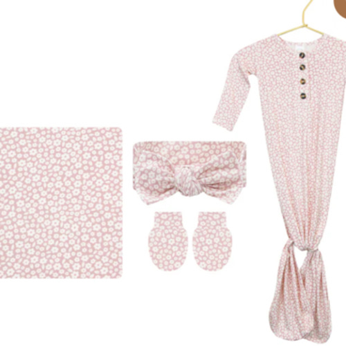 Flora Newborn Headband Bundle (Gown)