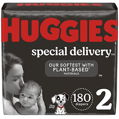 Hypoallergenic Baby Diapers Size 2 (12-18 lbs), Huggies Special Delivery, Fragrance Free, Safe for Sensitive Skin, 180 Count