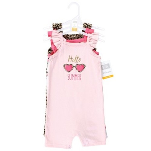 Hudson Baby Infant Girl Cotton Rompers, Hello Summer, Size: 3-6 months
