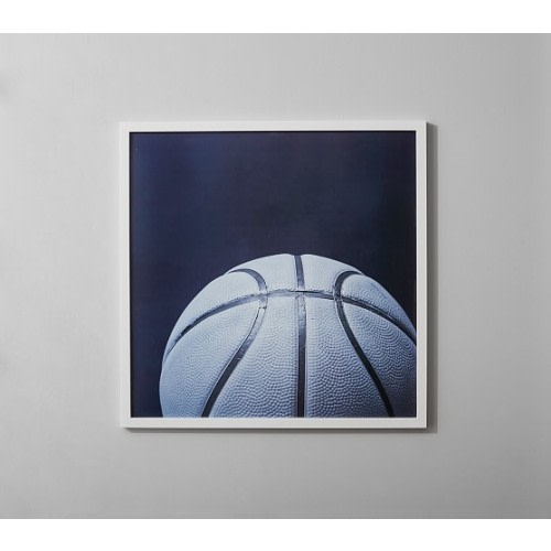 Monochromatic Basketball Framed Art | Pottery Barn Kids