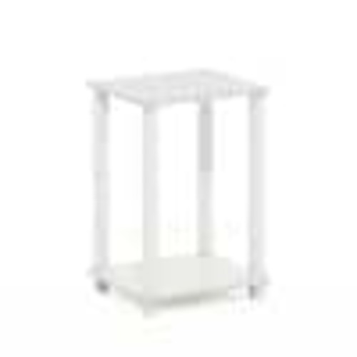 Furinno Simplistic 13.4 in. White/White Rectangle Wood End Table 21260WHWH