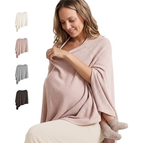 Konssy Nursing Cover for Breastfeeding, Full Privacy Nursing Poncho