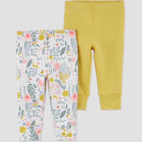 Baby Girls' 2pk Floral Pants - Just One You® made by carter's Yellow