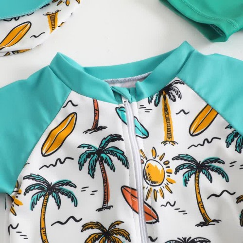 Baby Toddler boy Swimsuit with Hat