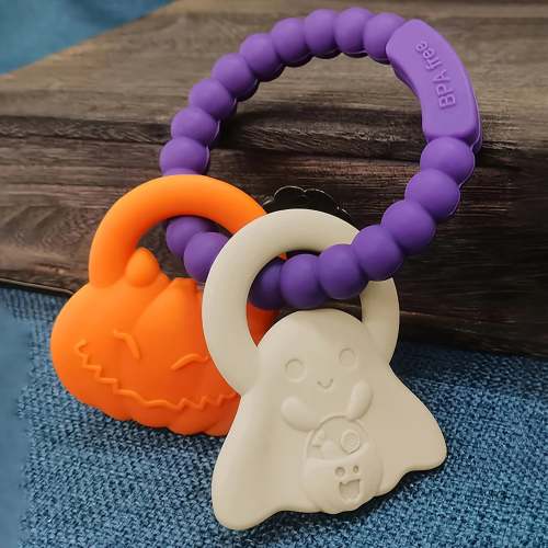 Halloween Teether Ring with Pumpkin and Ghost