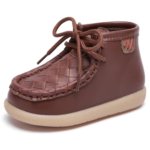 MORENDL Baby Boy & Girl Boots Infant First Walking Shoes Toddler Non-Slip Lace-Up Dress Shoes