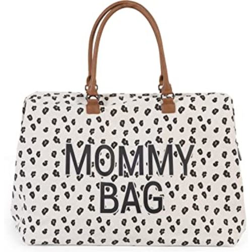 Childhome The Original Mommy Baby Travel Bag, Large Baby Diaper Bag, Hospital Bag, Tote Bag, Pregnancy Must Haves (Canvas Leopard)