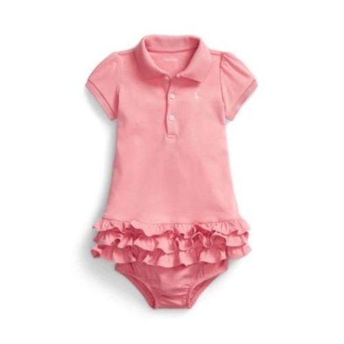 Baby Girls' Ruffled Polo Dress and Bloomer, 2-Piece Set